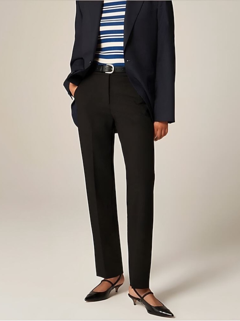J. Crew Kate Carreman Straight Leg Dress Pants Trousers Black Sz 2 BROKEN ZIPPER